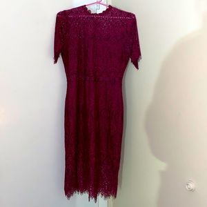 Medium maroon laced knee length dress